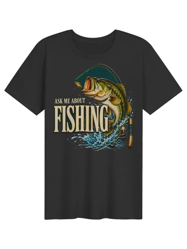 Ask Me About Fishing dark grey preview