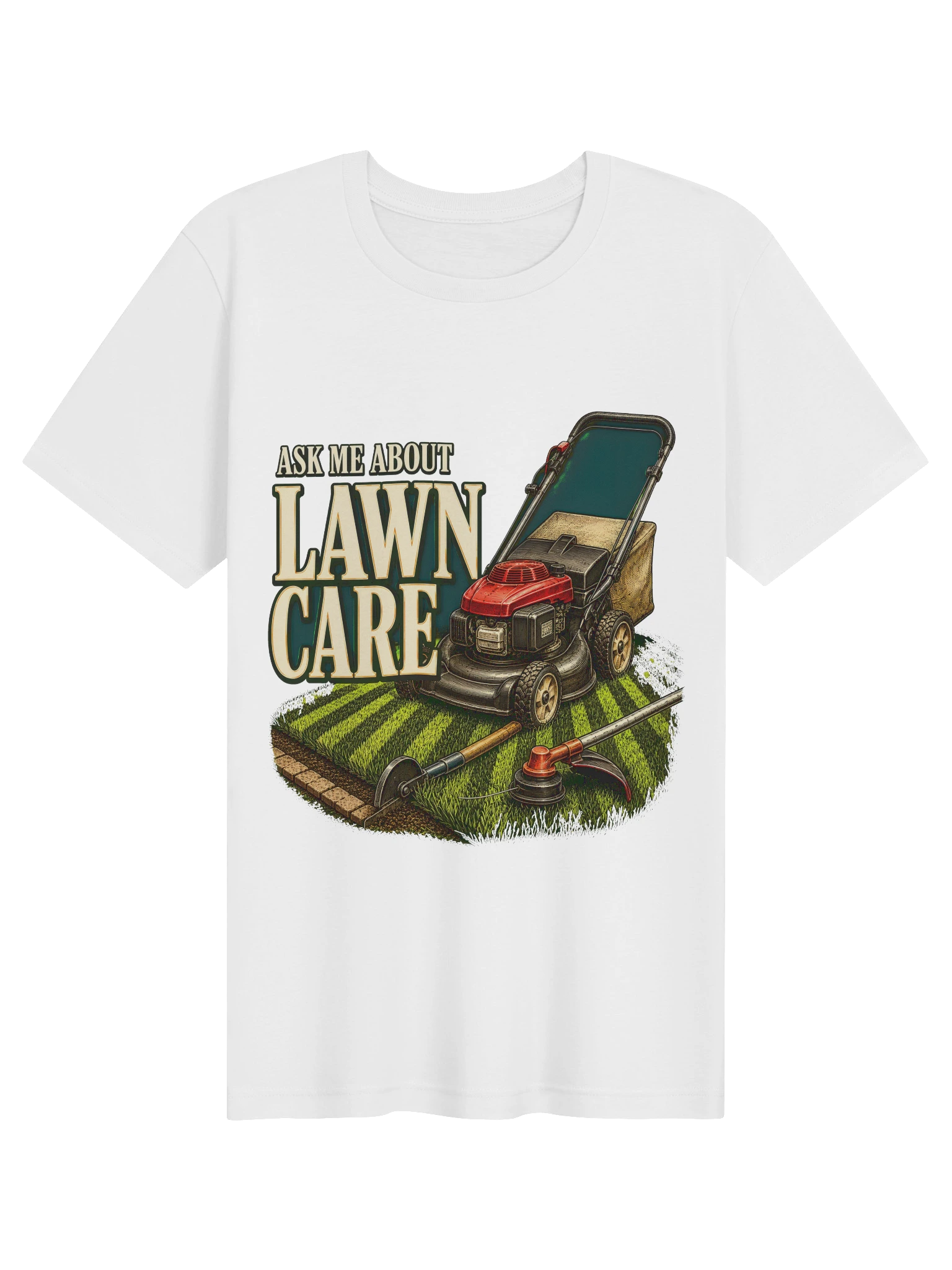 Ask Me About Lawn Care T-Shirt preview from Lolsies