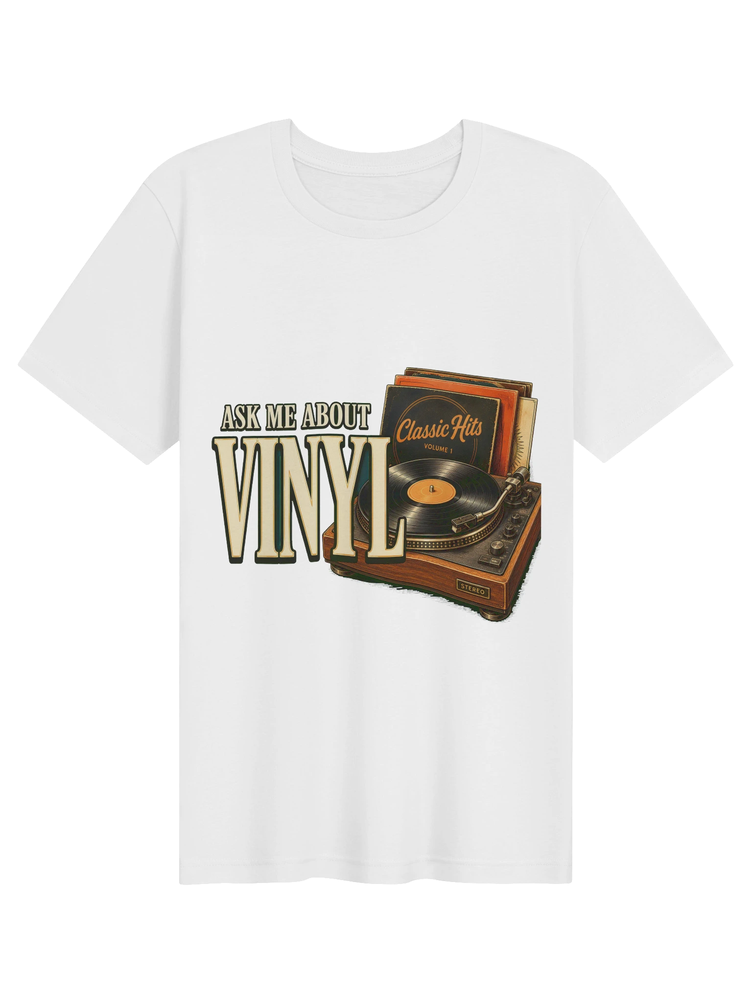 Ask Me About Vinyl T-Shirt preview from Lolsies