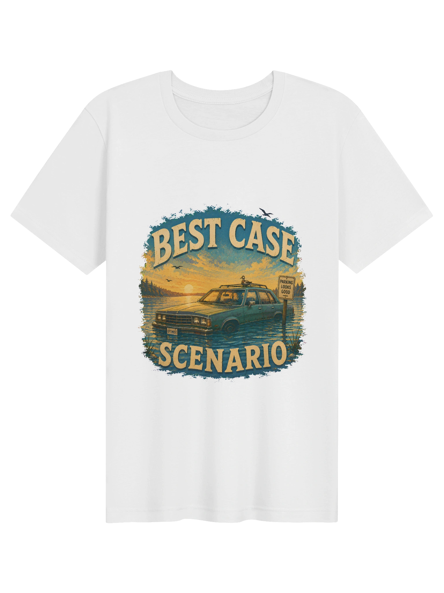 Best Case Scenario shown on a White Tee by LOLsies