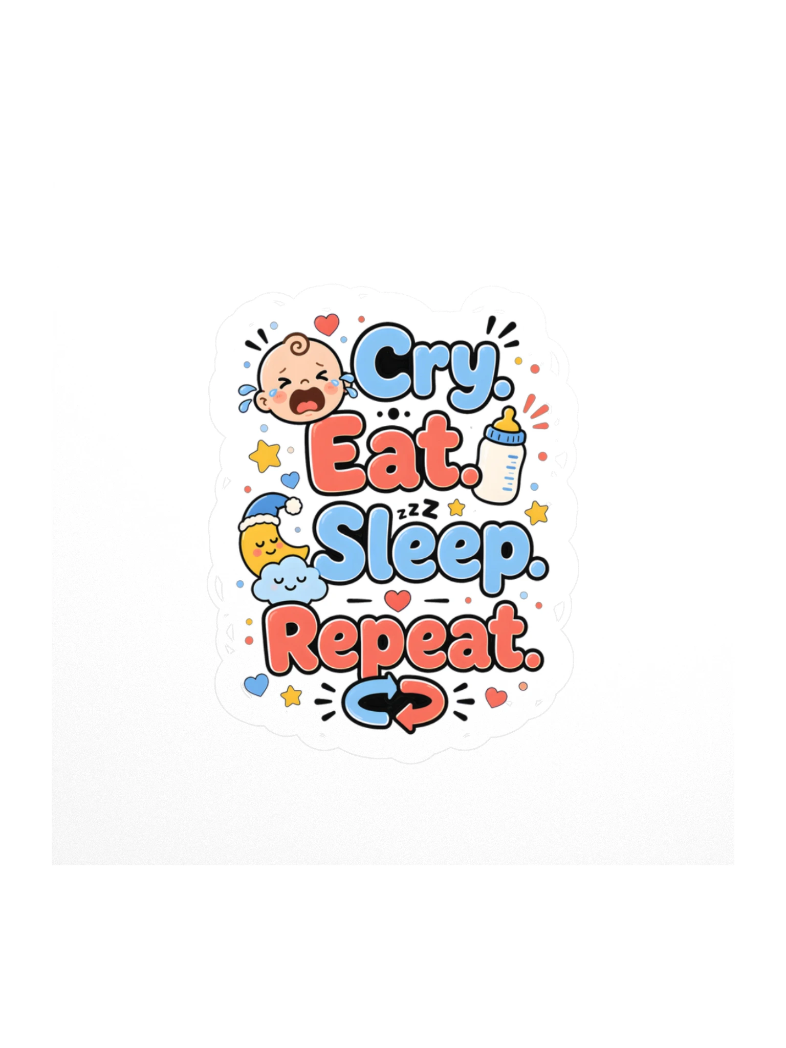 Cry Eat Sleep Repeat sticker preview