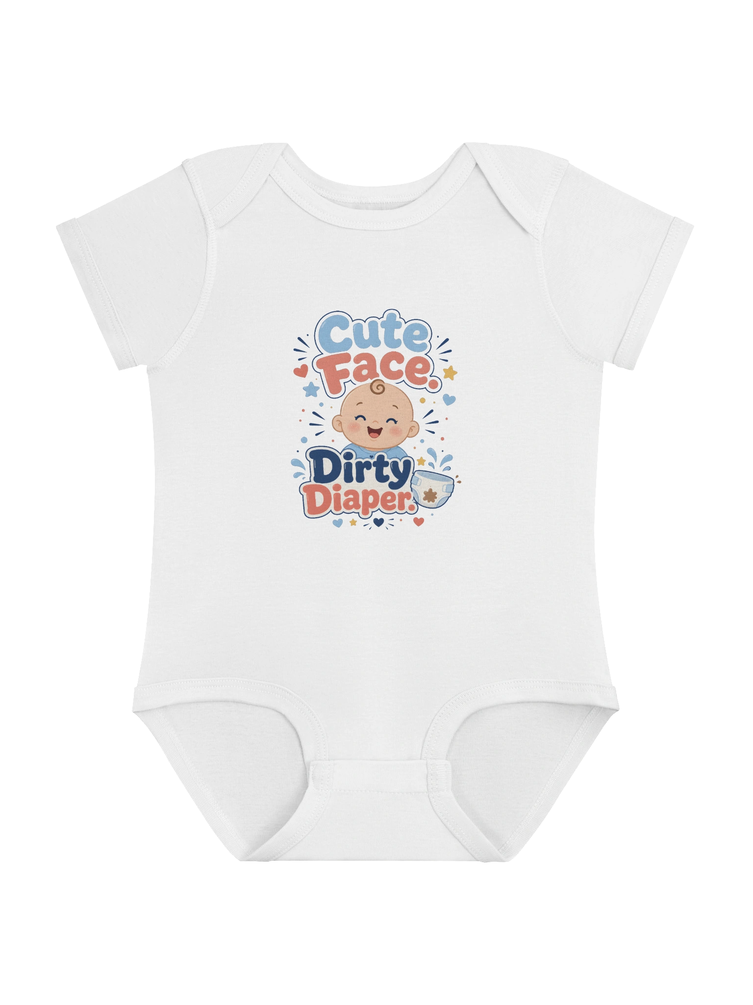 Cute Face Dirty Diaper Baby Bodysuit preview from Lolsies