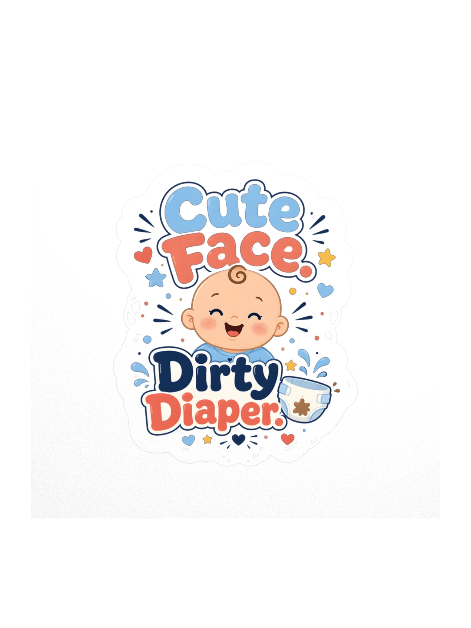 Cute Face Dirty Diaper sticker preview