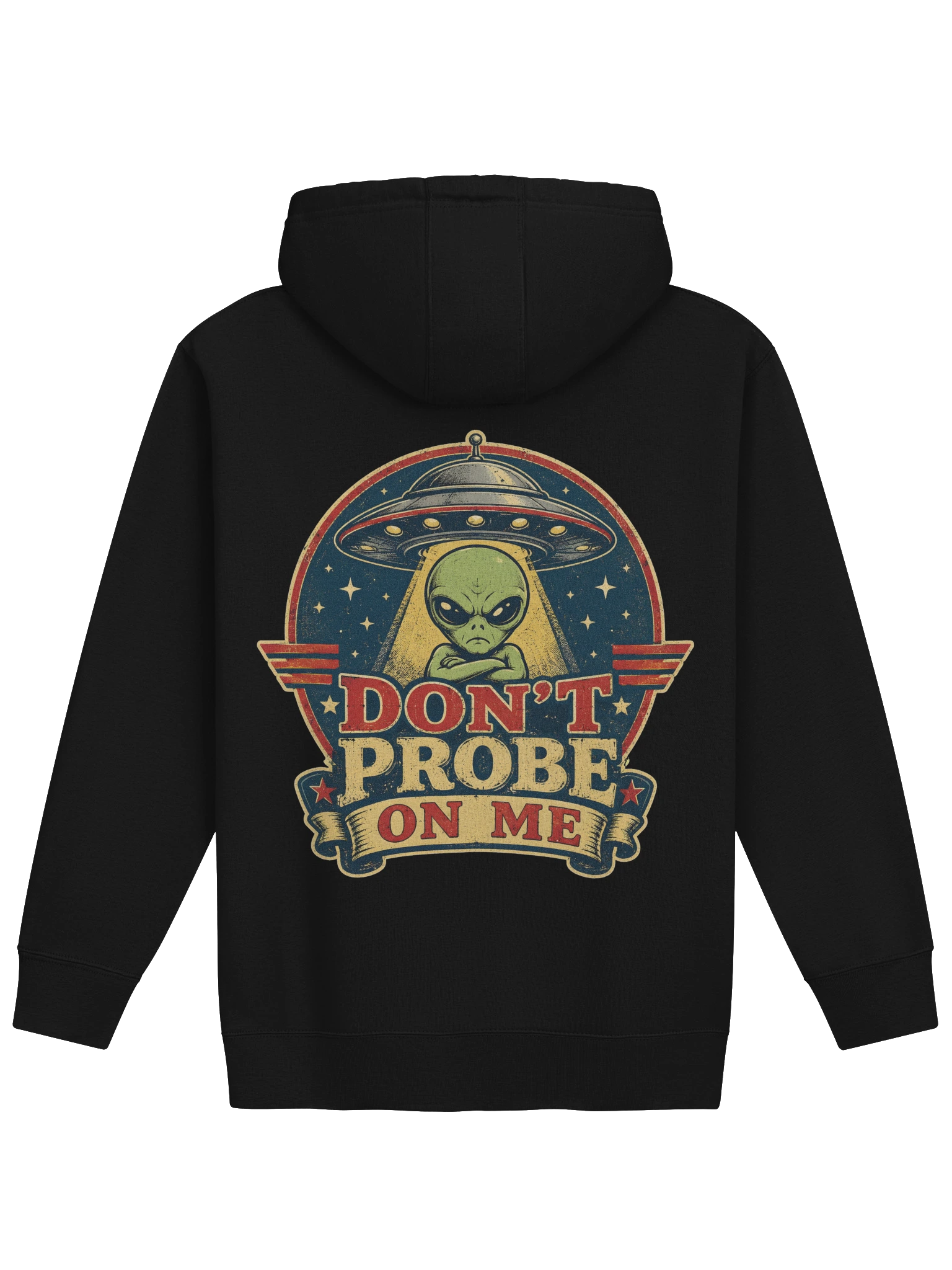 Don't Probe On Me Retro Badge hoodie preview
