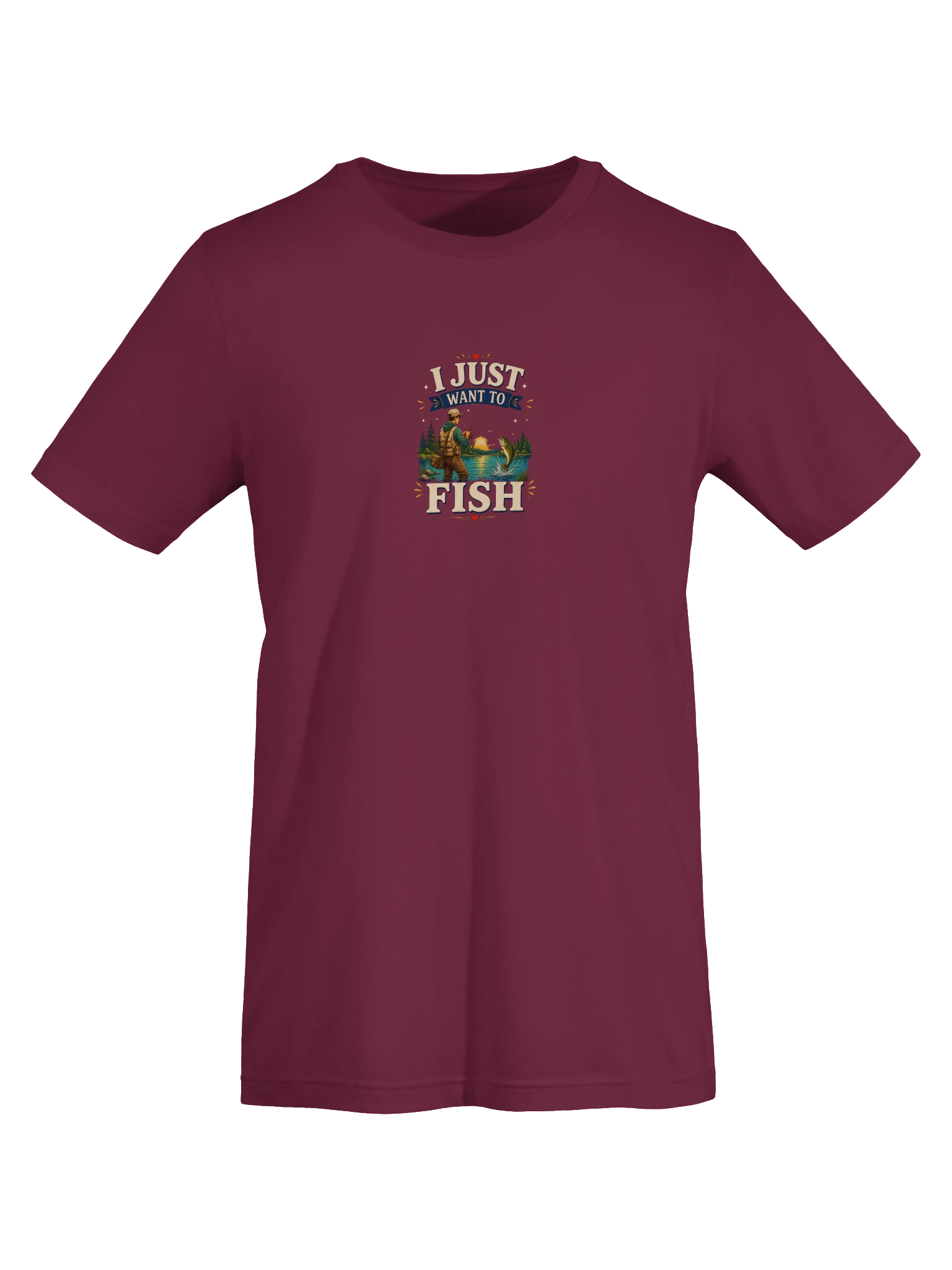 I Just Want To Fish maroon preview