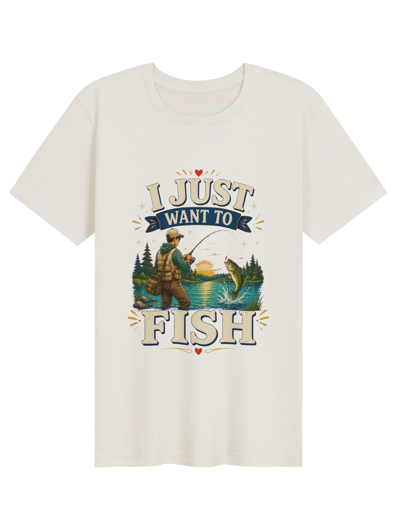 I Just Want To Fish vintage white preview