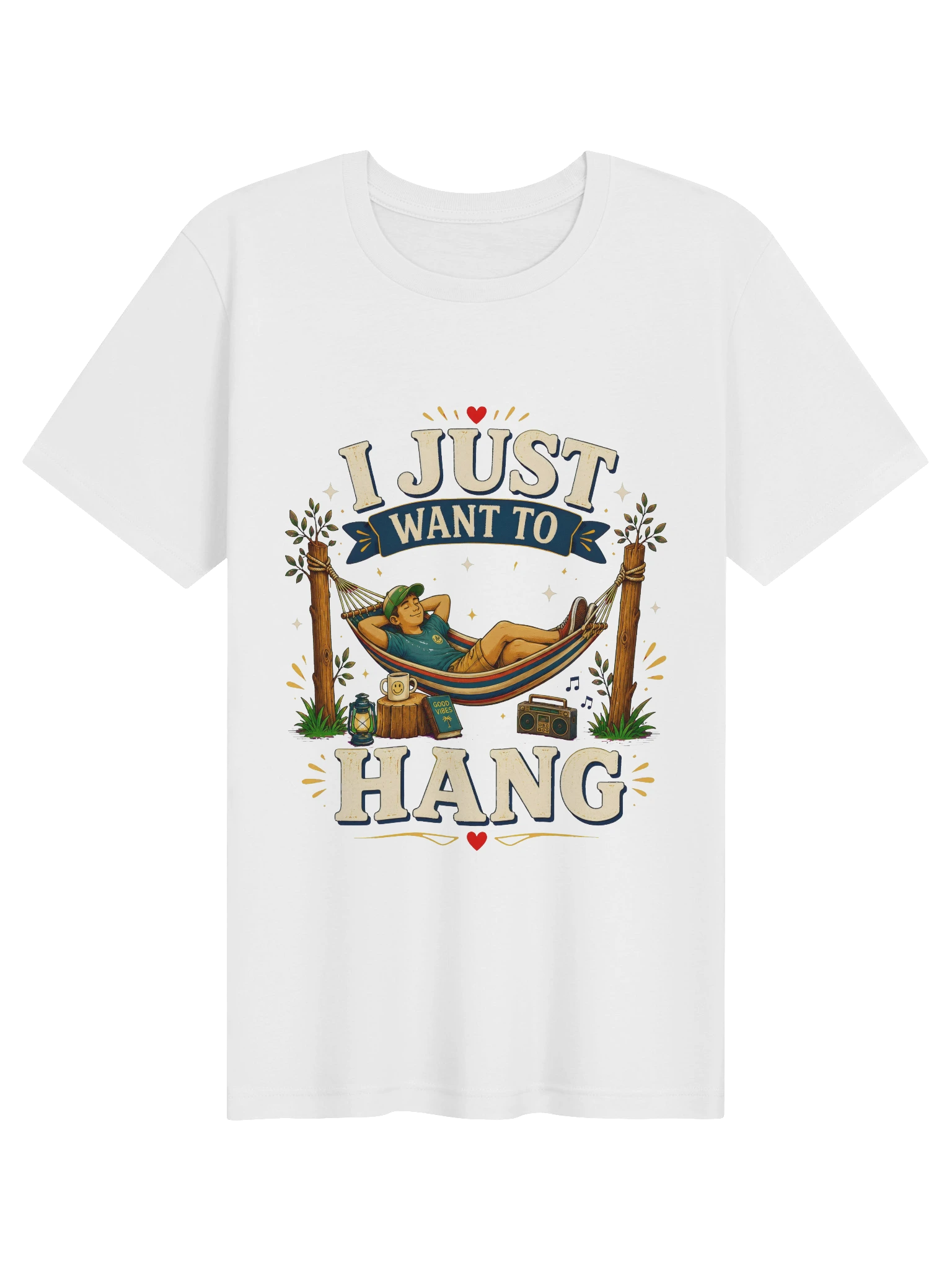 I Just Want To Hang shown on a White Tee by LOLsies