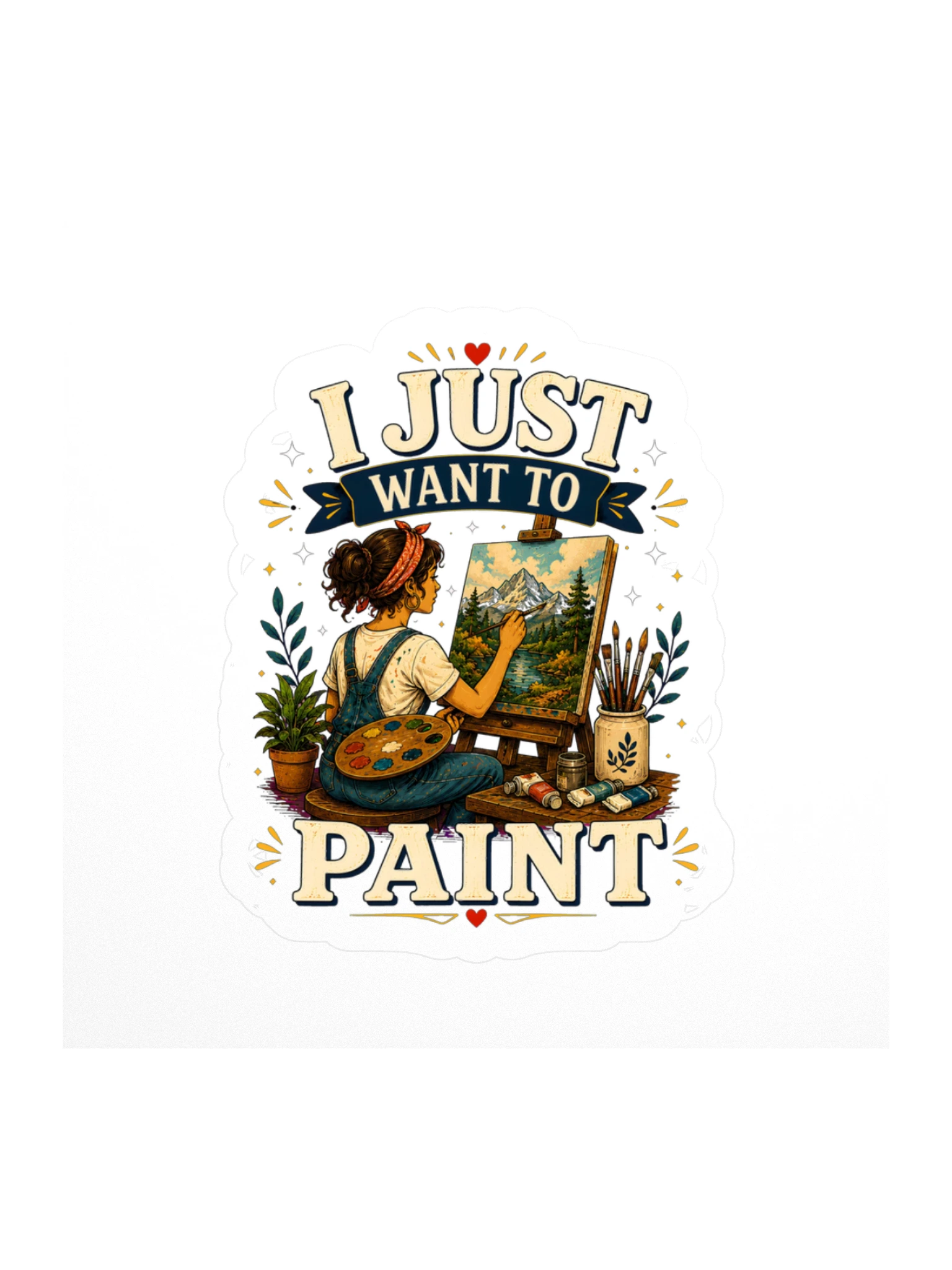 I Just Want To Paint sticker preview
