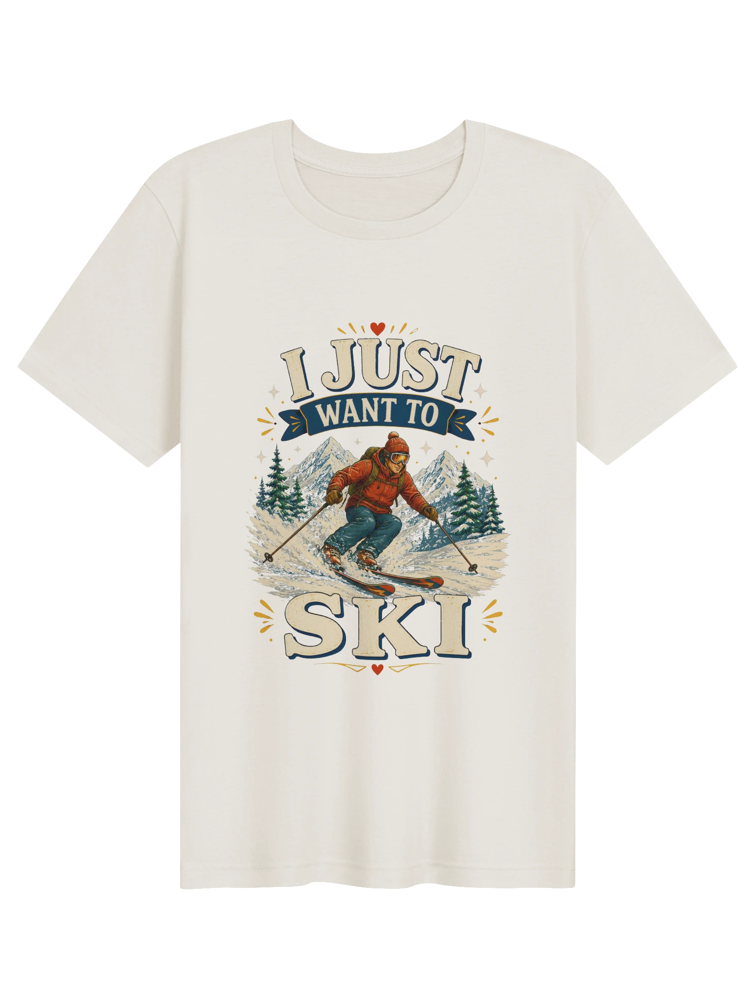 I Just Want To Ski vintage white preview