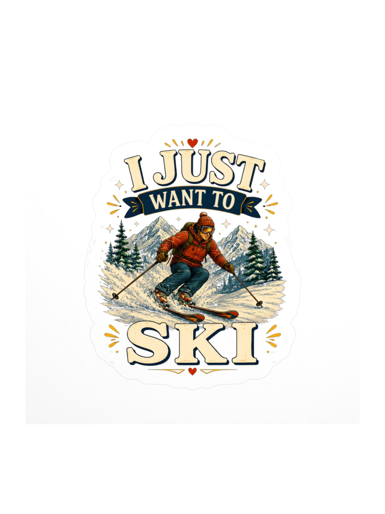I Just Want To Ski sticker preview