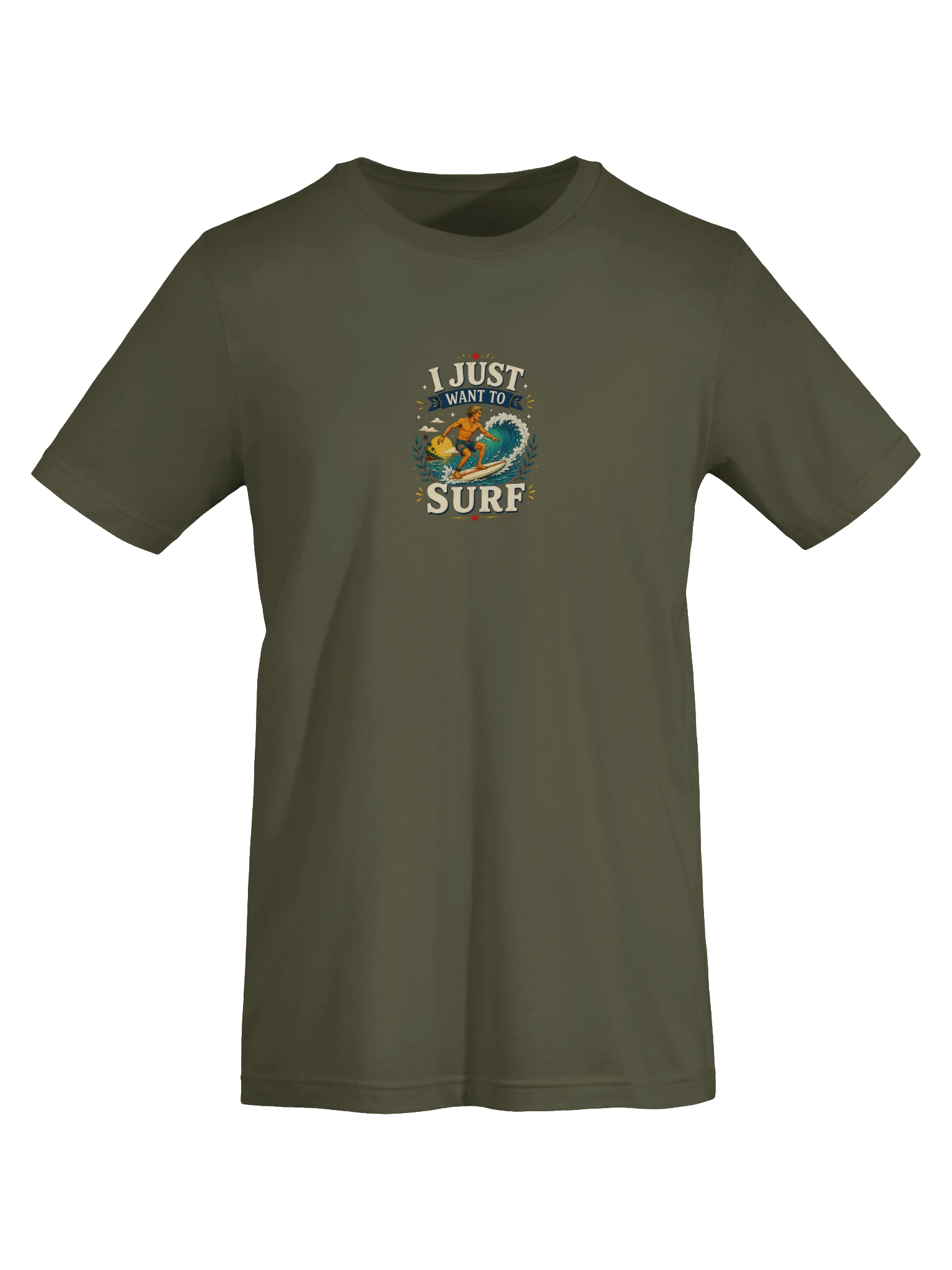 I Just Want To Surf military green preview