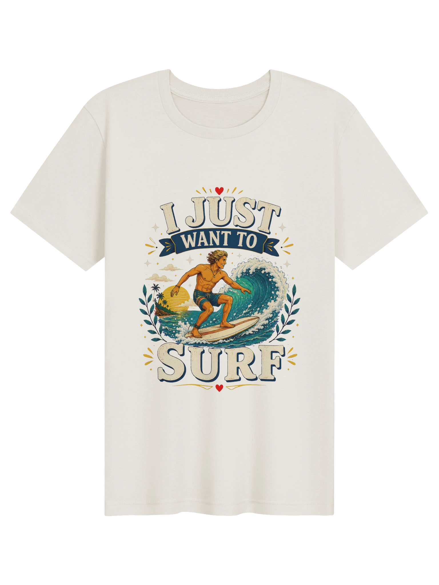 I Just Want To Surf vintage white preview