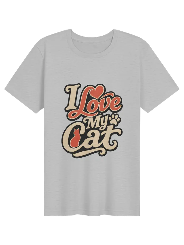 I Love My Cat athletic heather preview