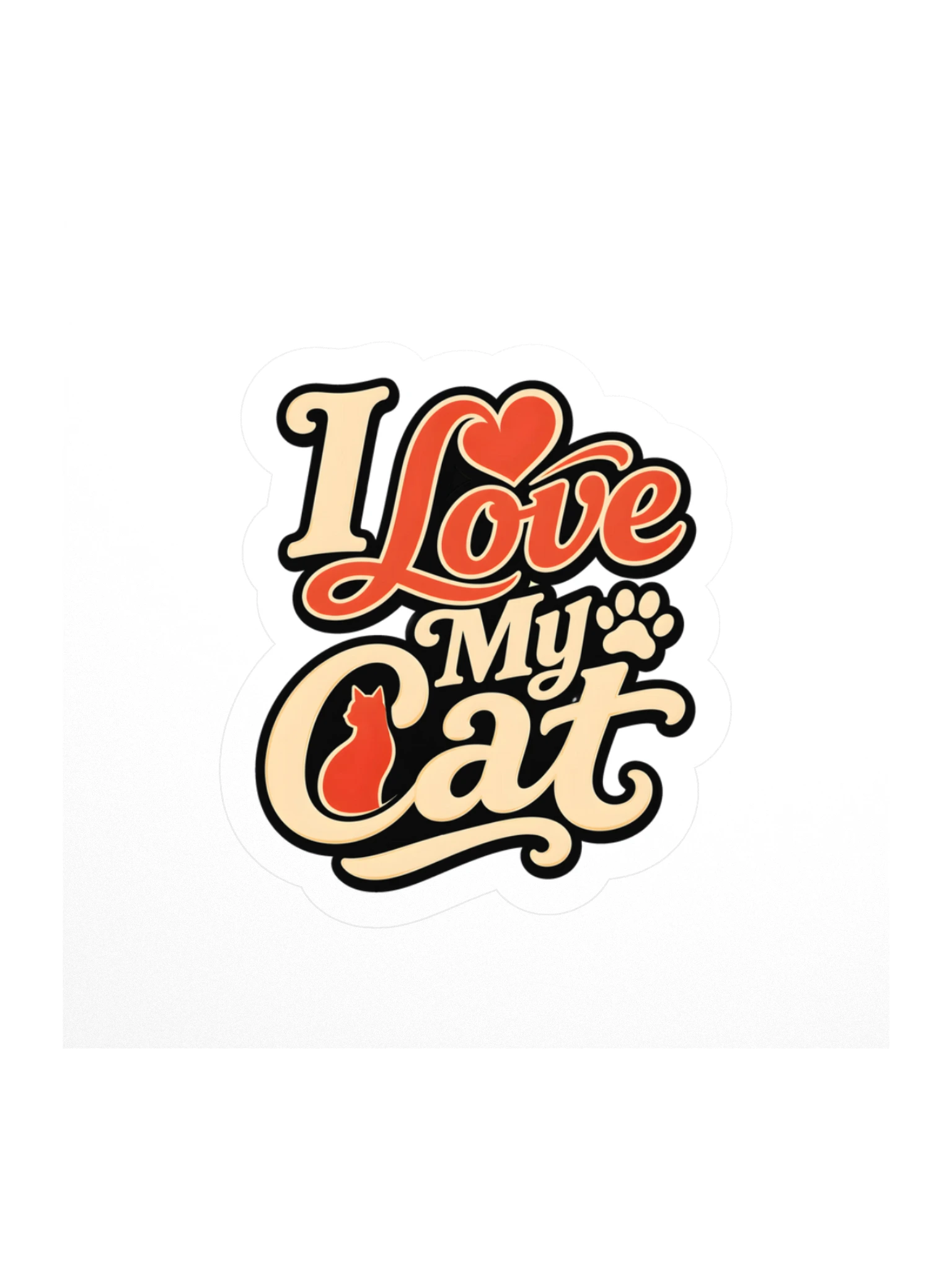 I Love My Cat sticker preview