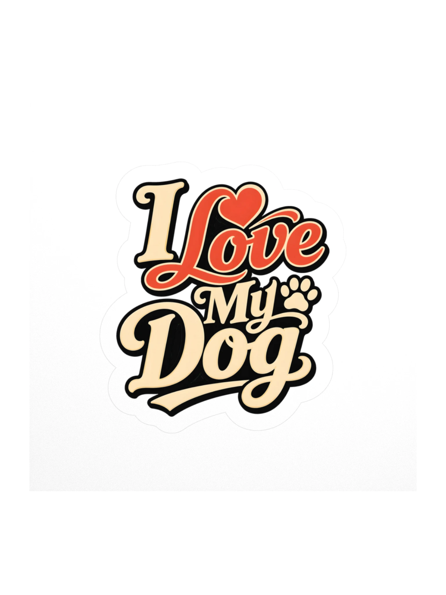 I Love My Dog sticker preview