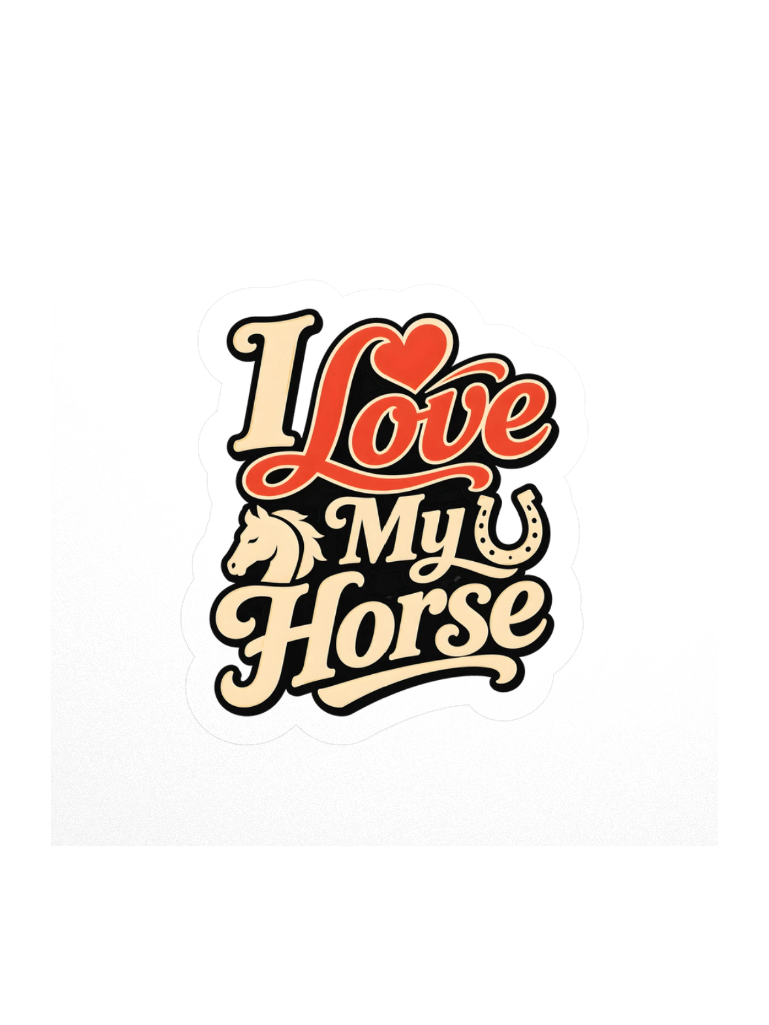 I Love My Horse sticker preview