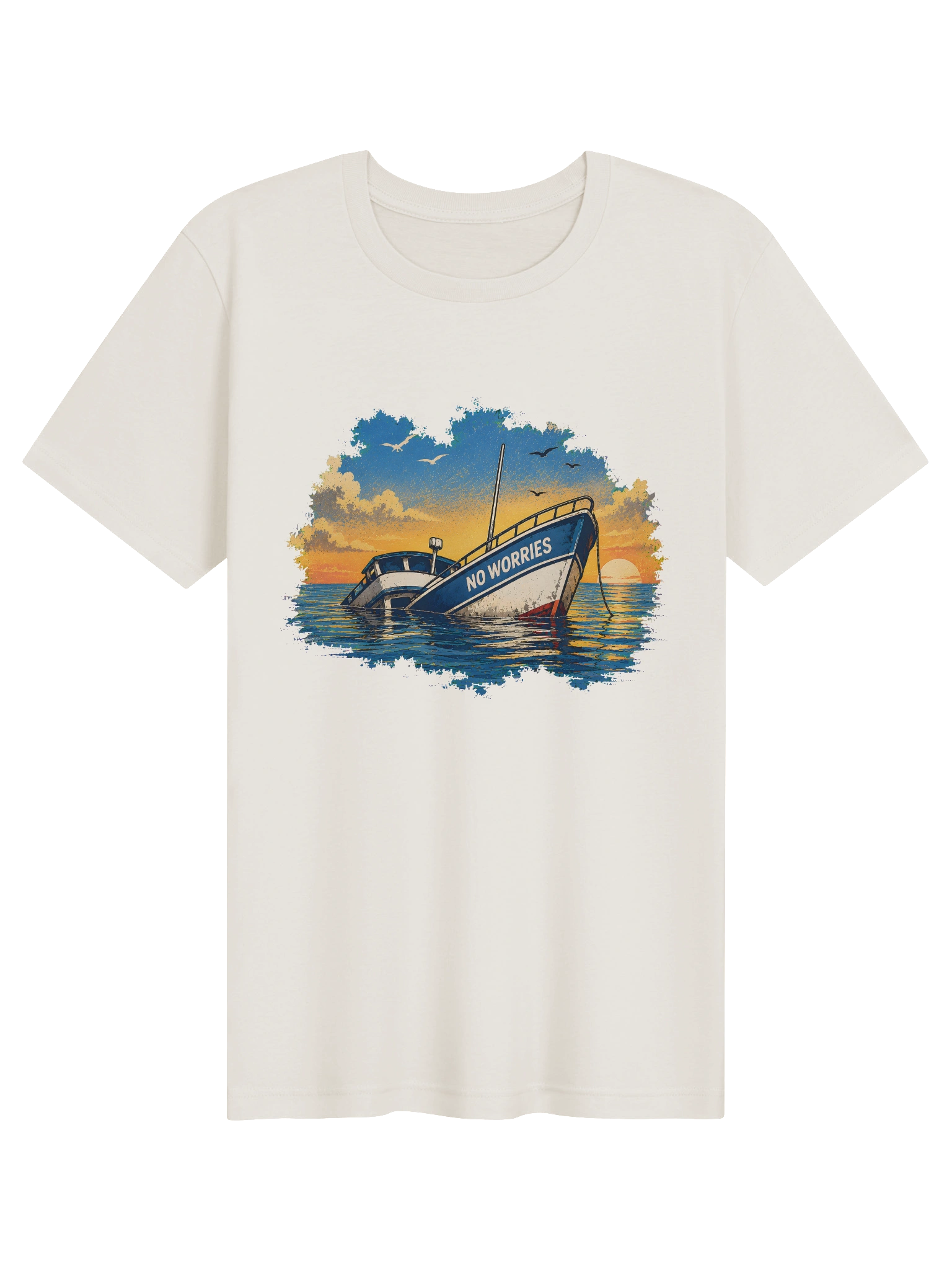 No Worries Boat vintage white preview
