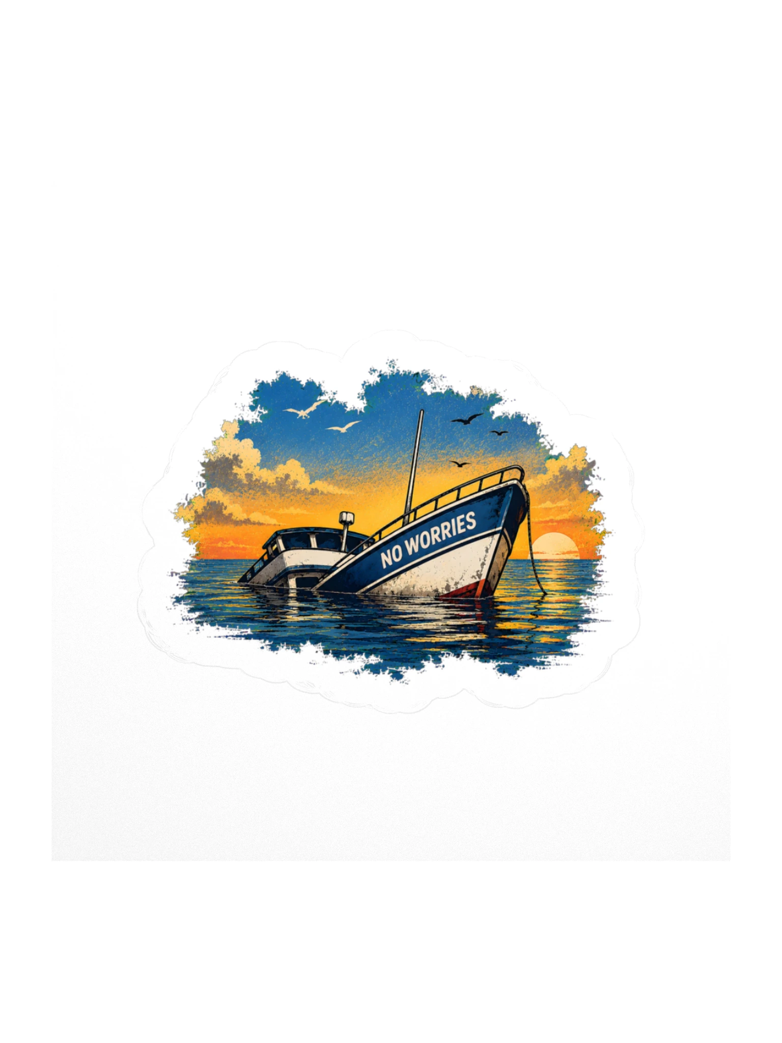 No Worries Boat sticker preview