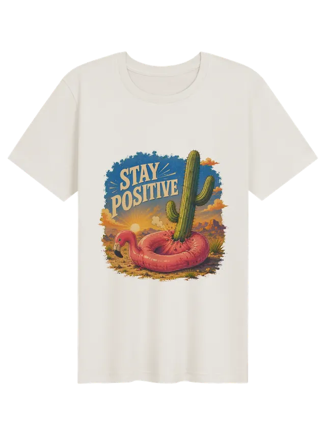 Stay Positive vintage white preview