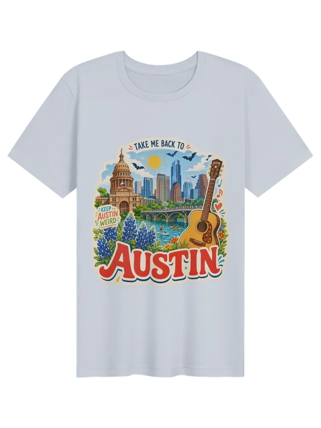 Take Me Back To Austin light blue preview