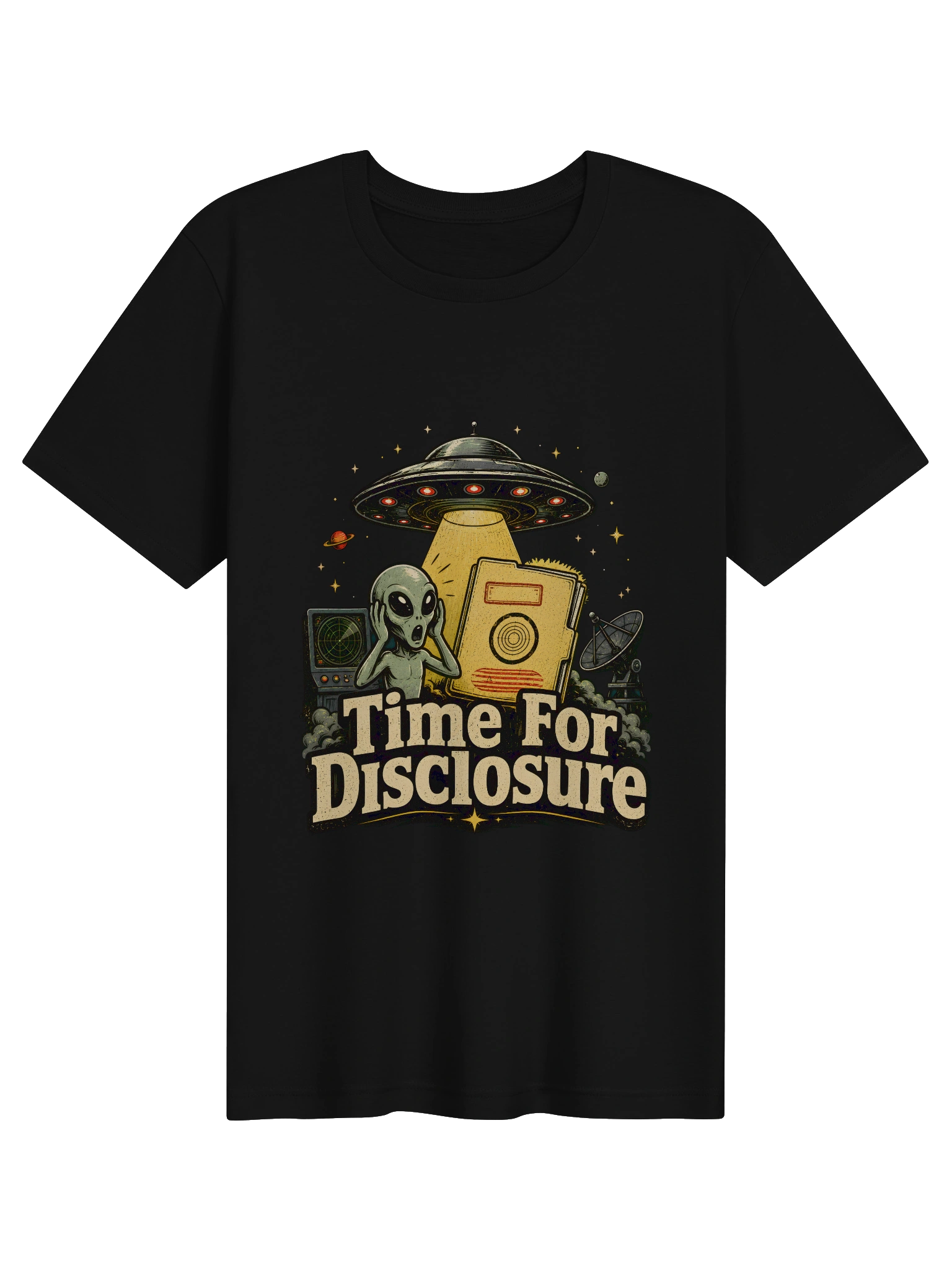 Time For Disclosure shown on a Black Tee by LOLsies