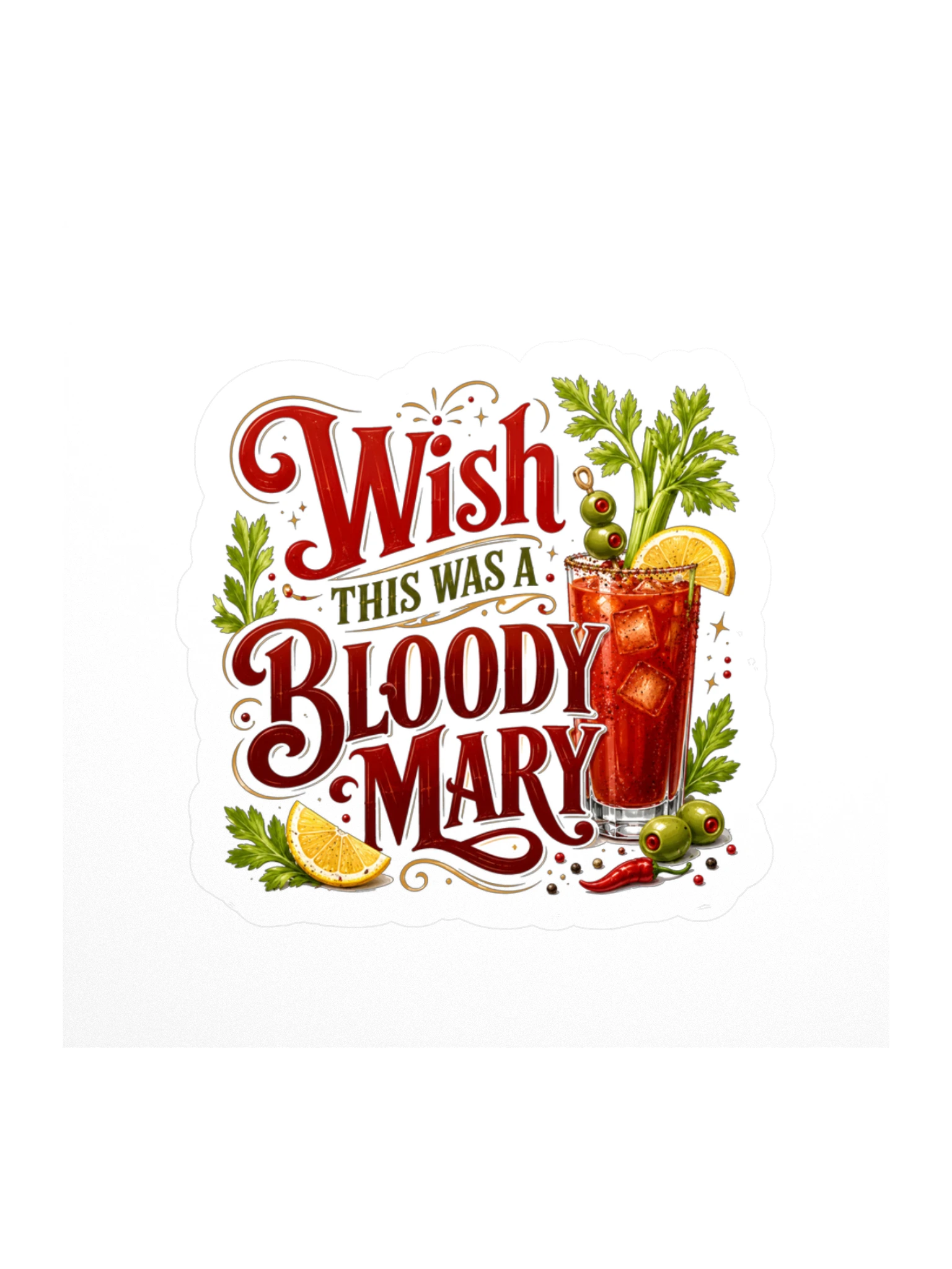 Wish This Was A Bloody Mary sticker preview