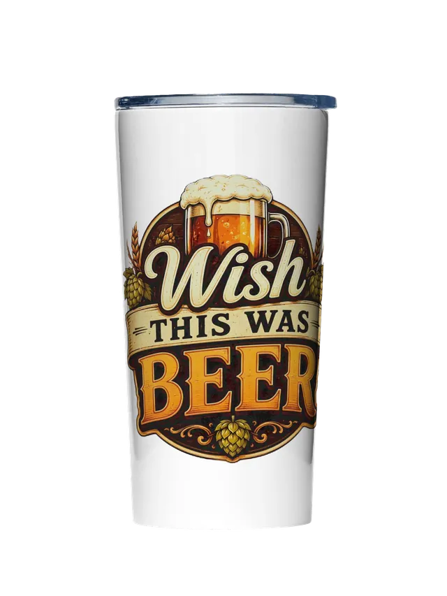 Wish This Was Beer Vintage Badge tumbler preview